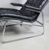 1970s Swedish Leather Chaise by Sam Larsson for DUX