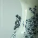 Large Chinese baluster vase in porcelain with bird and flower decoration.