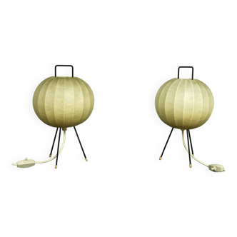 Paire de lampes de chevet Cocoon de Friedel Wauer pour Goldkant, années 1960