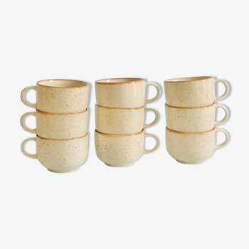 Ensemble de 9 tasses à café en céramique mouchetée