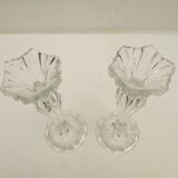 Paire de bougeoirs anciens en cristal