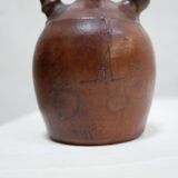 Vintage leather gargoulette pot