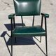 Rare green leatherette armchair, by "Colette Gueden", designer from the 1950s