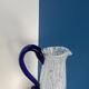 Decorative carafe or vase in blue and white Murano blown glass, chic style