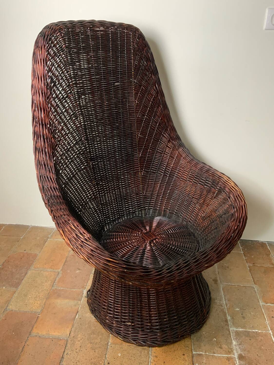 Mid-Century Wicker Armchair