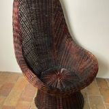 Mid-Century Wicker Armchair