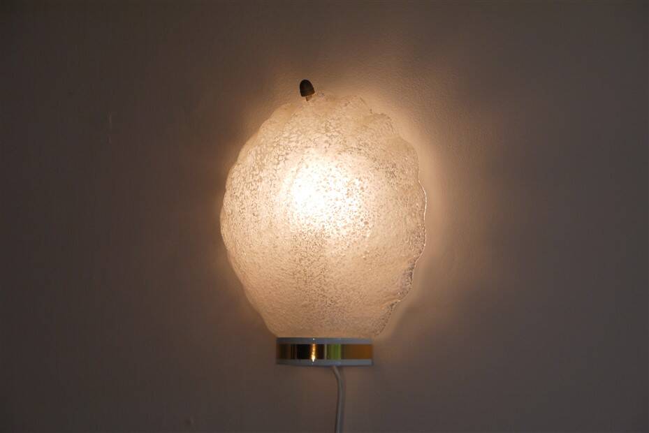 Scandinavian glass wall light 1970