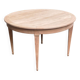 Round extendable dining table stripped in cherry wood Louis XVI René Trotel 1