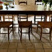 Wooden straw camp stool