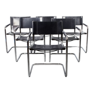 Série de 6 chaises cantilever