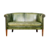 Vintage green sheep leather sofa