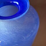 Large blue glass vase 37cm