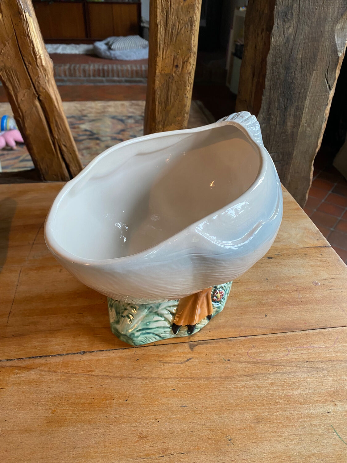 Old soup tureen in the shape of a goose