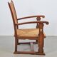 Modernist Brutalist Armchair in Rush and Oak, 1950s