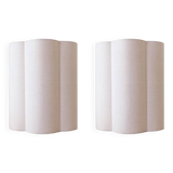 Pair of ecru linen wall lights