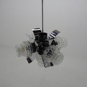 Chrome and glass chandelier, Czechoslovakia, 1960