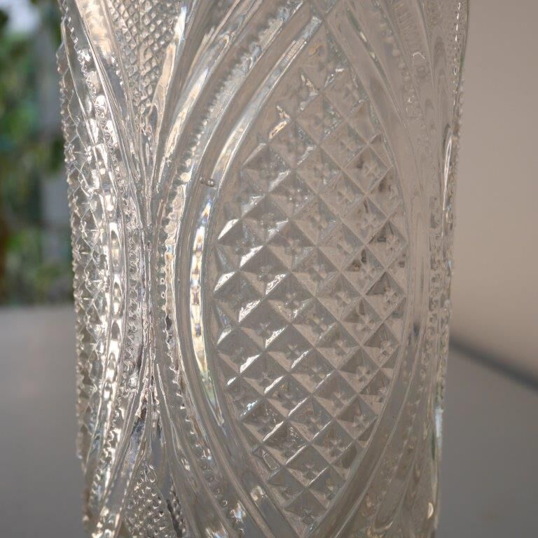 Glass vase, chiseled pattern