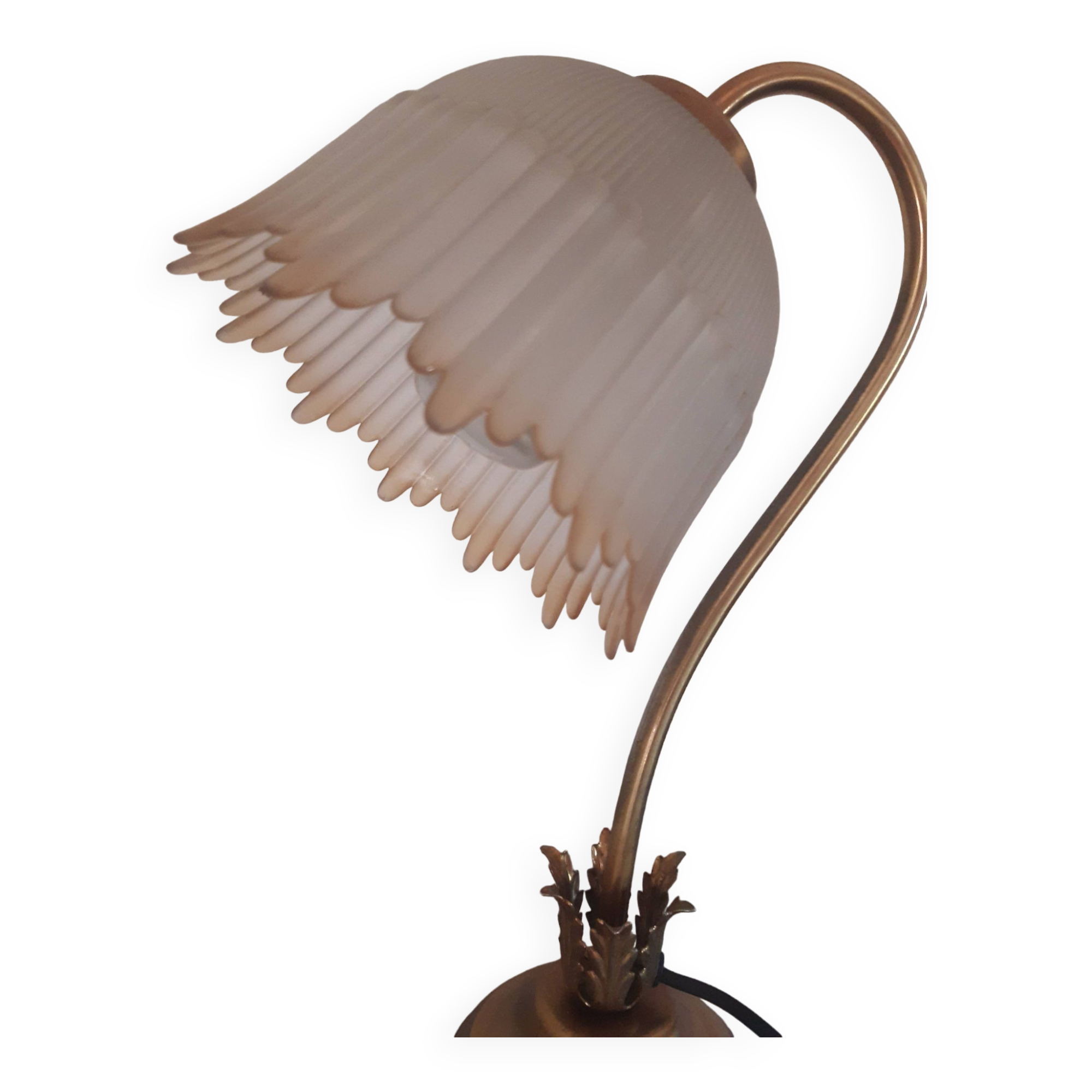 Art deco globe tulip glass lamp