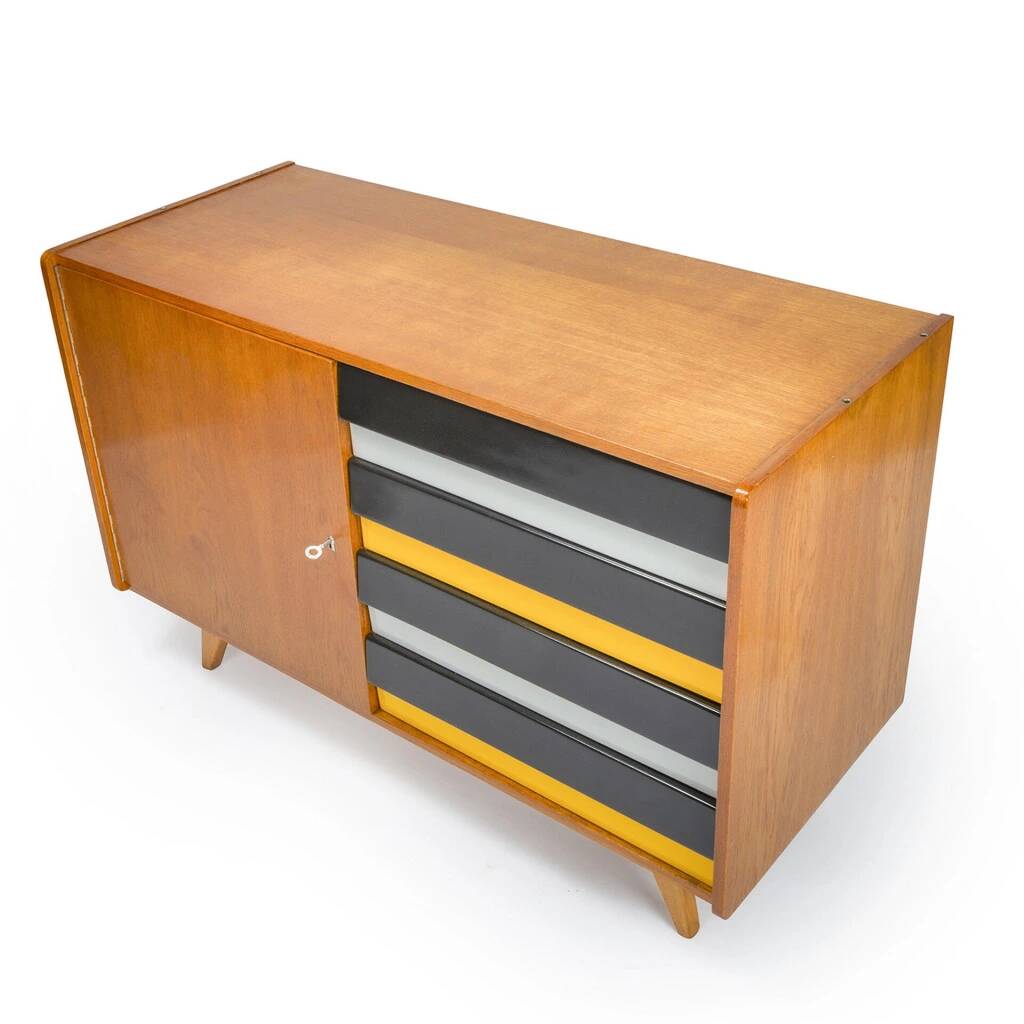 Original U-458 cabinet designed by Jiří Jiroutek in 1958 - Black & Yellow