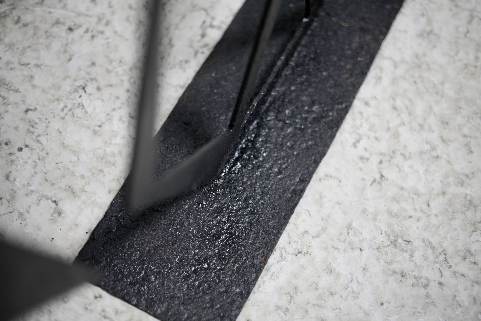 Steel sculpture, black, 1970s.