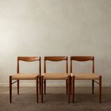 Chaises de salle à manger vintage en teck danois par H.W. Klein pour Bramin, années 1960, ensemble de 3