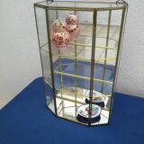 Vintage glass and brass showcase