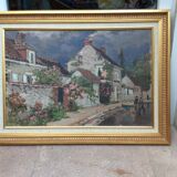 Painting Oil on canvas "French village " painter Valéry Sekret born 1950 Russian dimension: 40x60cm