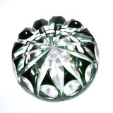 Saint-Louis crystal ashtray with green lining Overlay Ambassador model