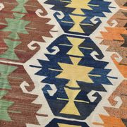8x13 Geometric Style Kilim Rug, Turkish Vintage Kilim Rug, 253x370Cm