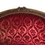 Pair of Transition period armchairs, trimmed with burgundy velvet