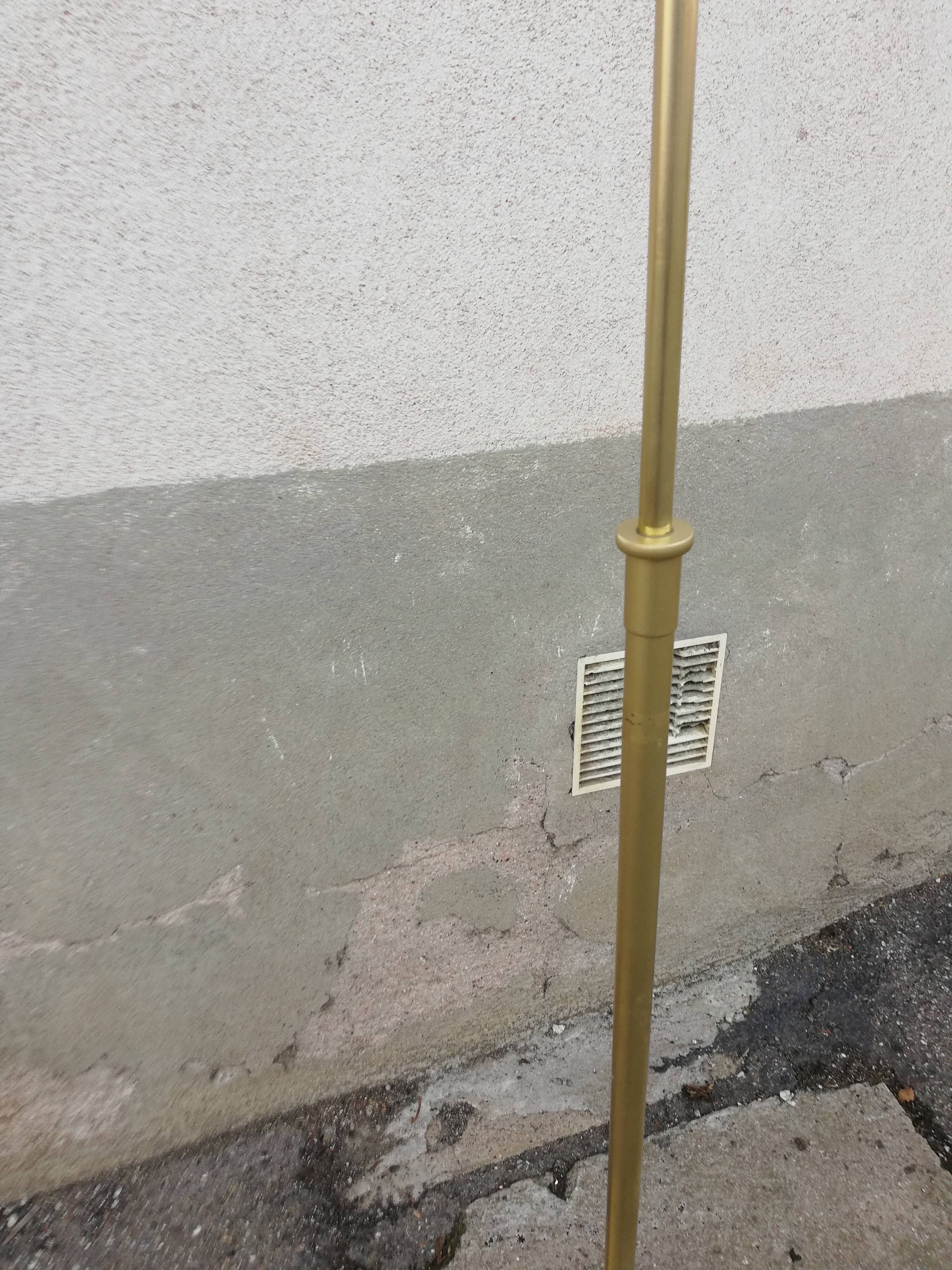 Vintage metal floor lamp painted gold