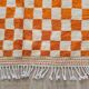 Orange Moroccan rug in natural wool, 250cm x 150cm