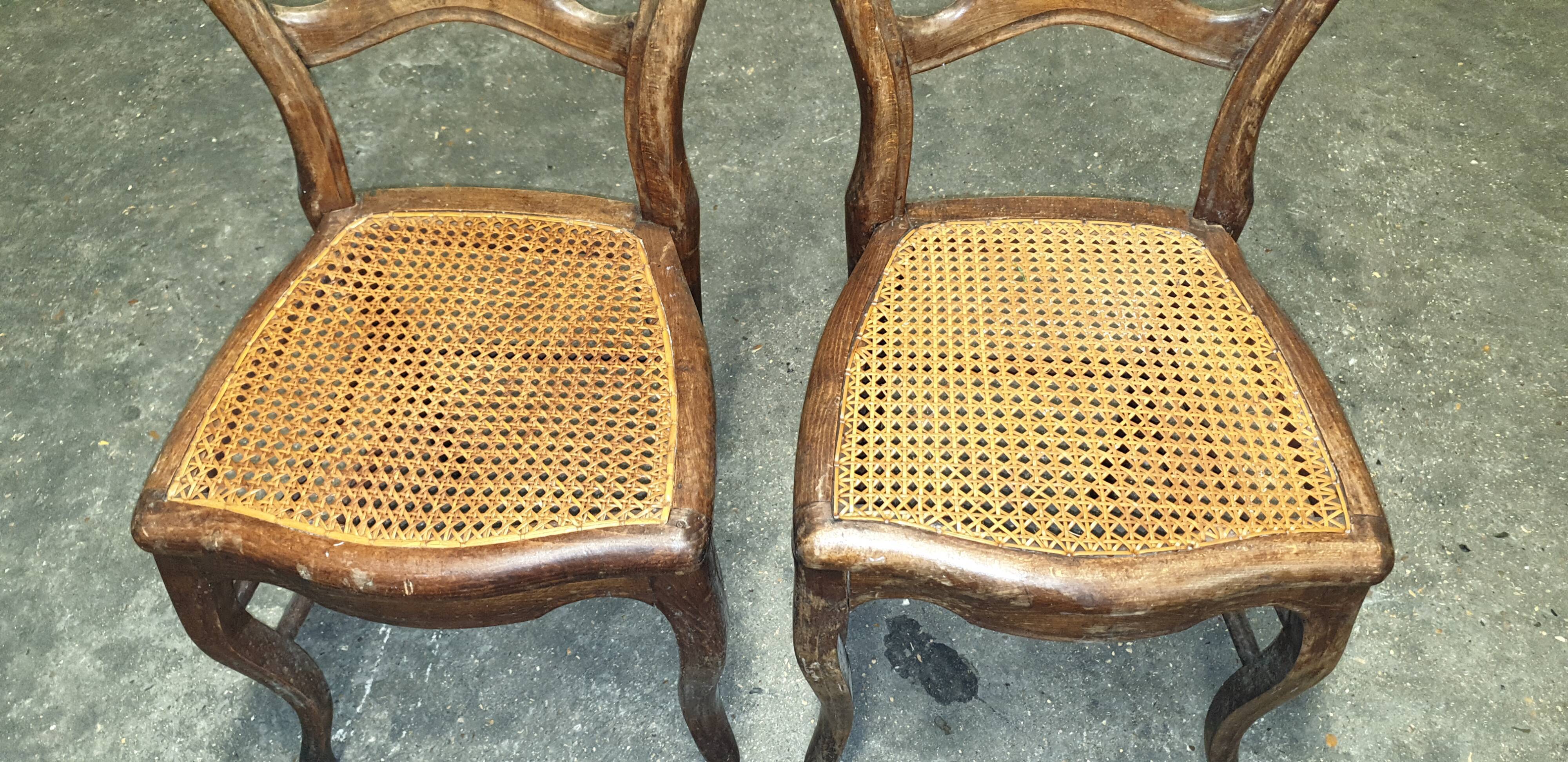 2 chairs cannée Louis Philippe