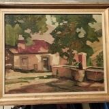Tableau peinture à l'huile, thème "provence"datant du xixe siècle.