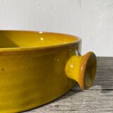 Fire-earth glazed ceramic salad bowl