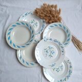 Assiettes creuses bleu vintage
