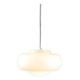 Mid-century italian chrome and opaline pendant lamp