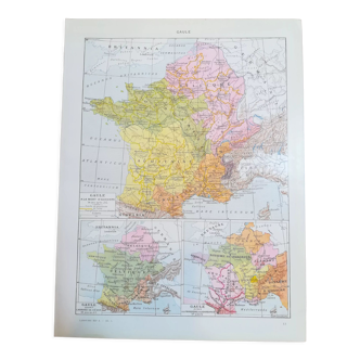 Ancienne carte de la Gaule de 1928