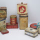 Set of eighty-two metal food boxes 1940'