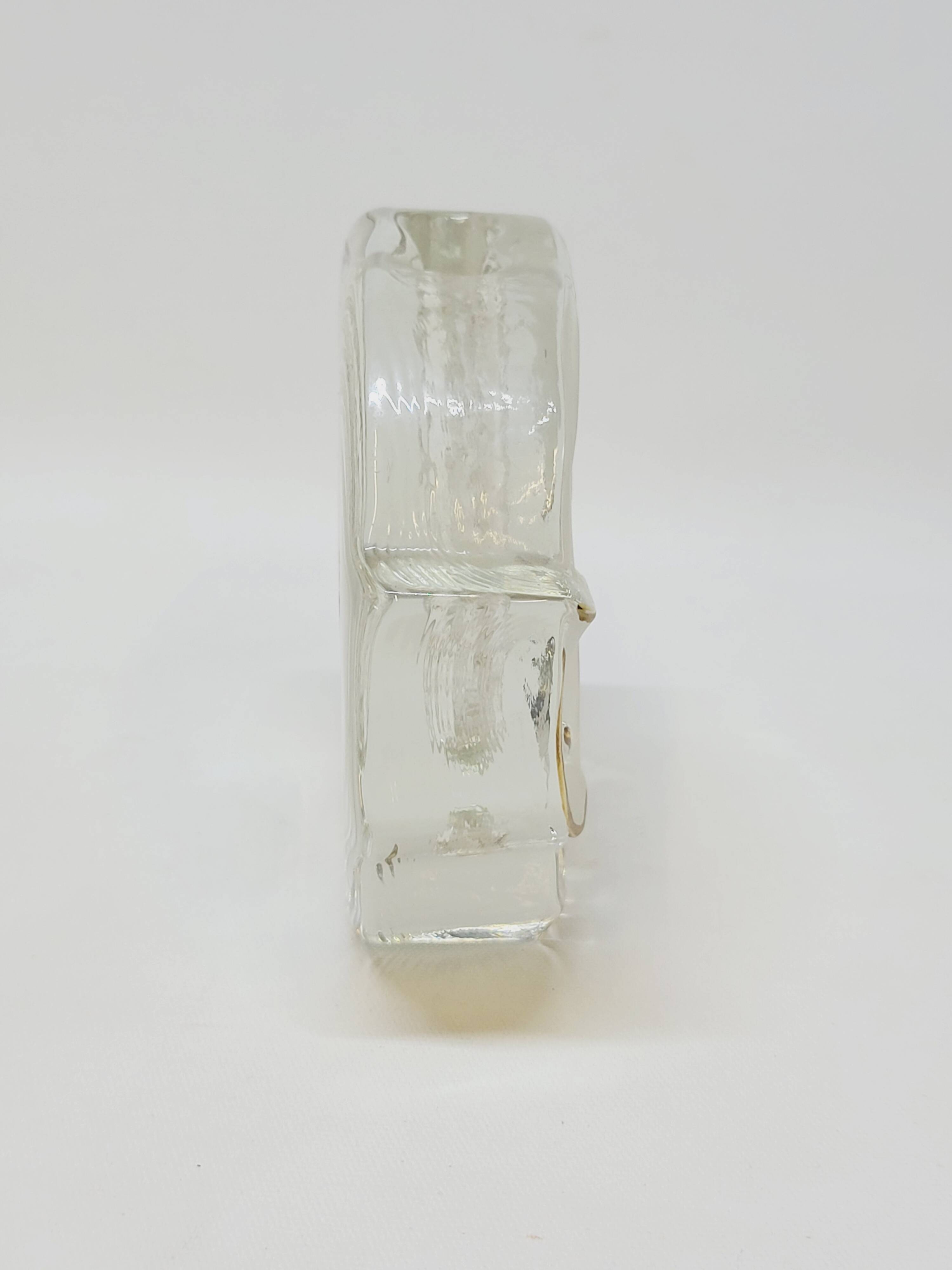 Vintage Walther Glas Germany Glass Soliflore Vase with Lily Decor