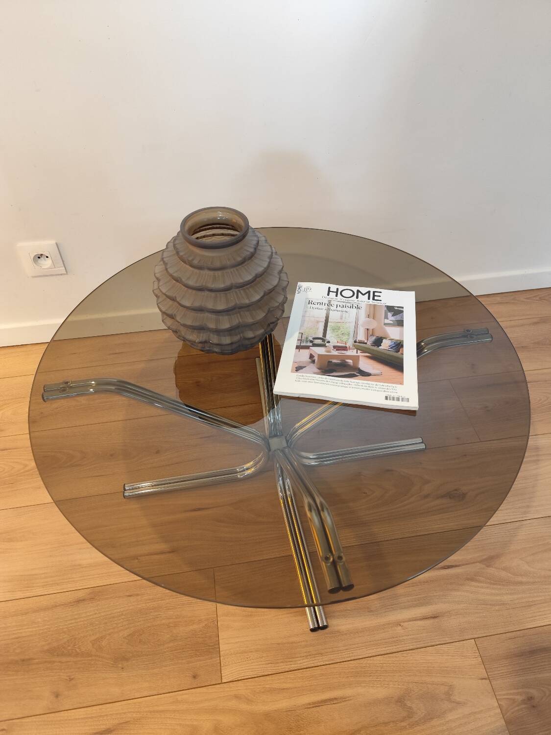 Vintage glass coffee table