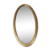 Oval wooden gold mirror 80 x 42 cm