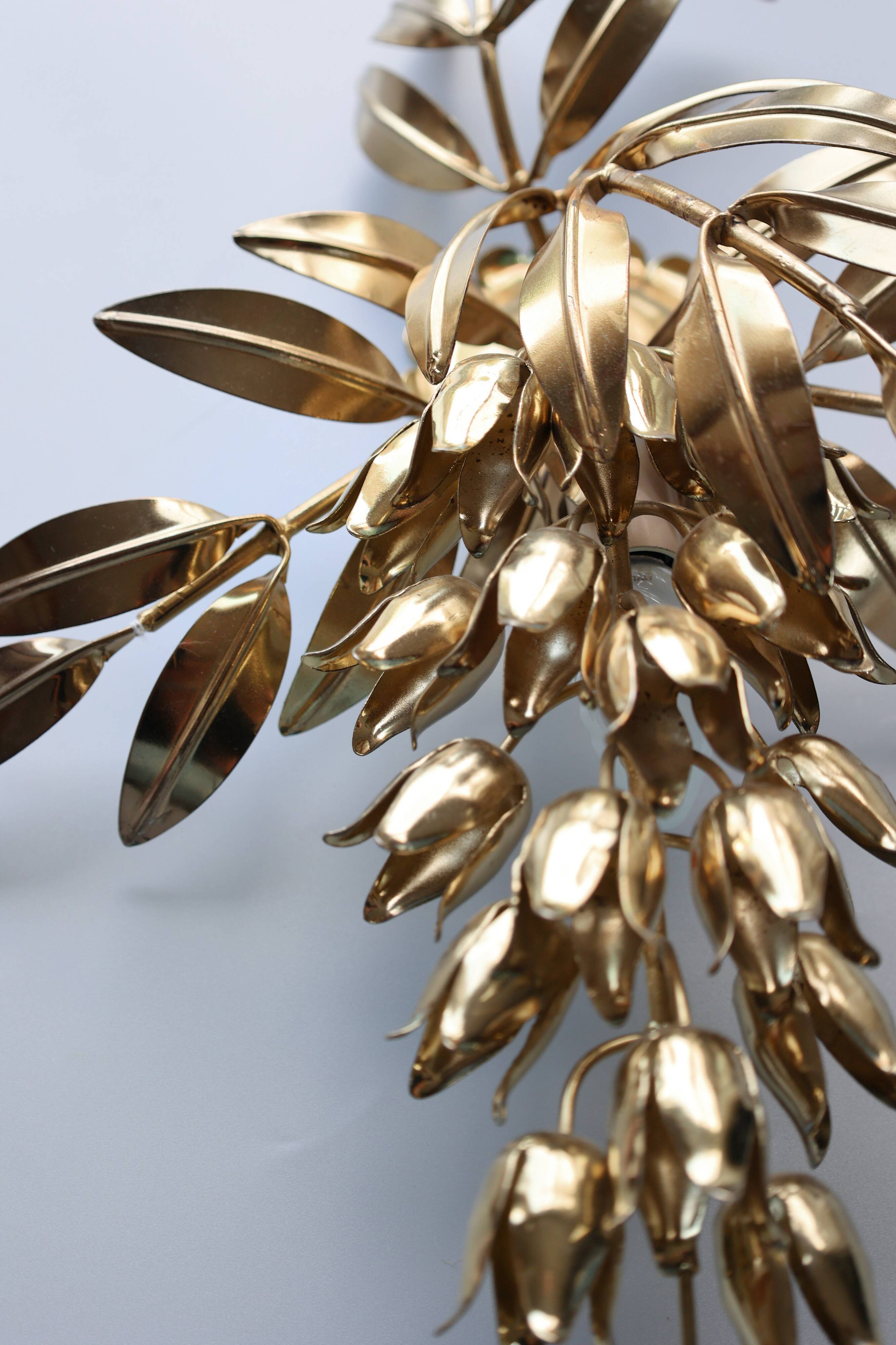 Applique murale dorée Hans Kögl, années 1980, Italie.