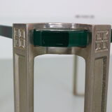 Peter Ghyczy for Ghyzcy Square Glass Coffee Table, 1970's Hollywood Regency