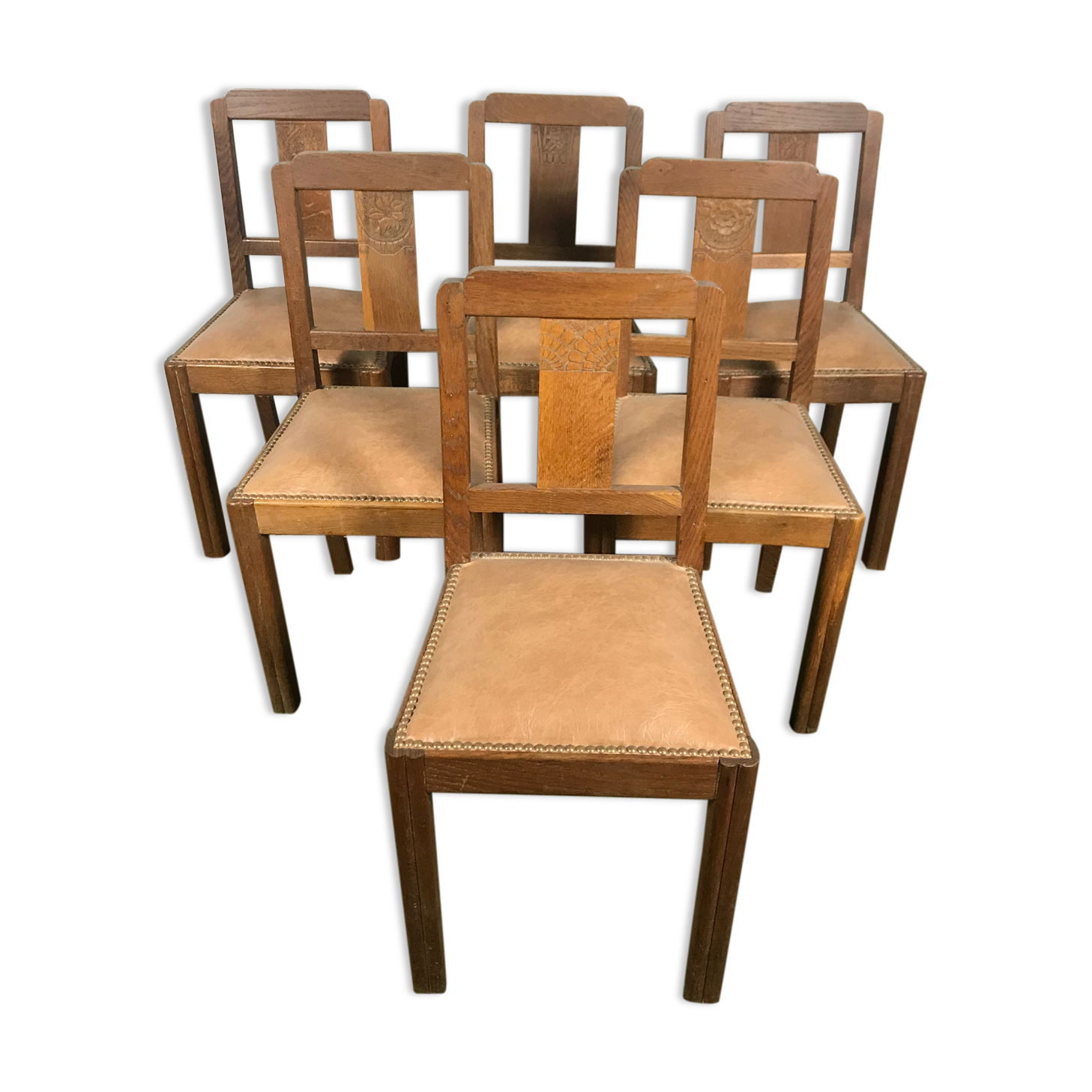 Suite of 6 chairs art deco period