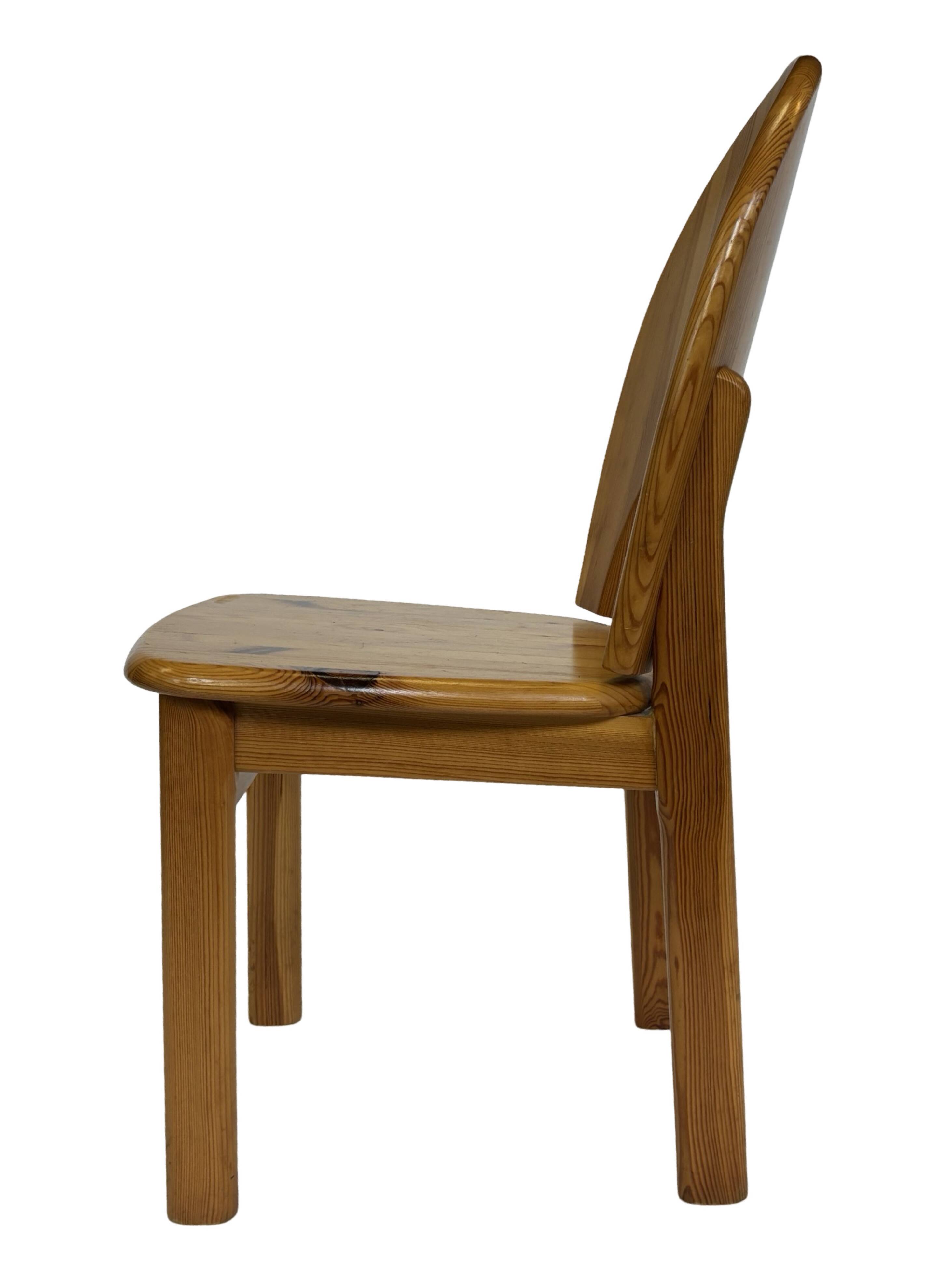 Vintage set of four pinewood chairs Rainer Daumiller minimalist design