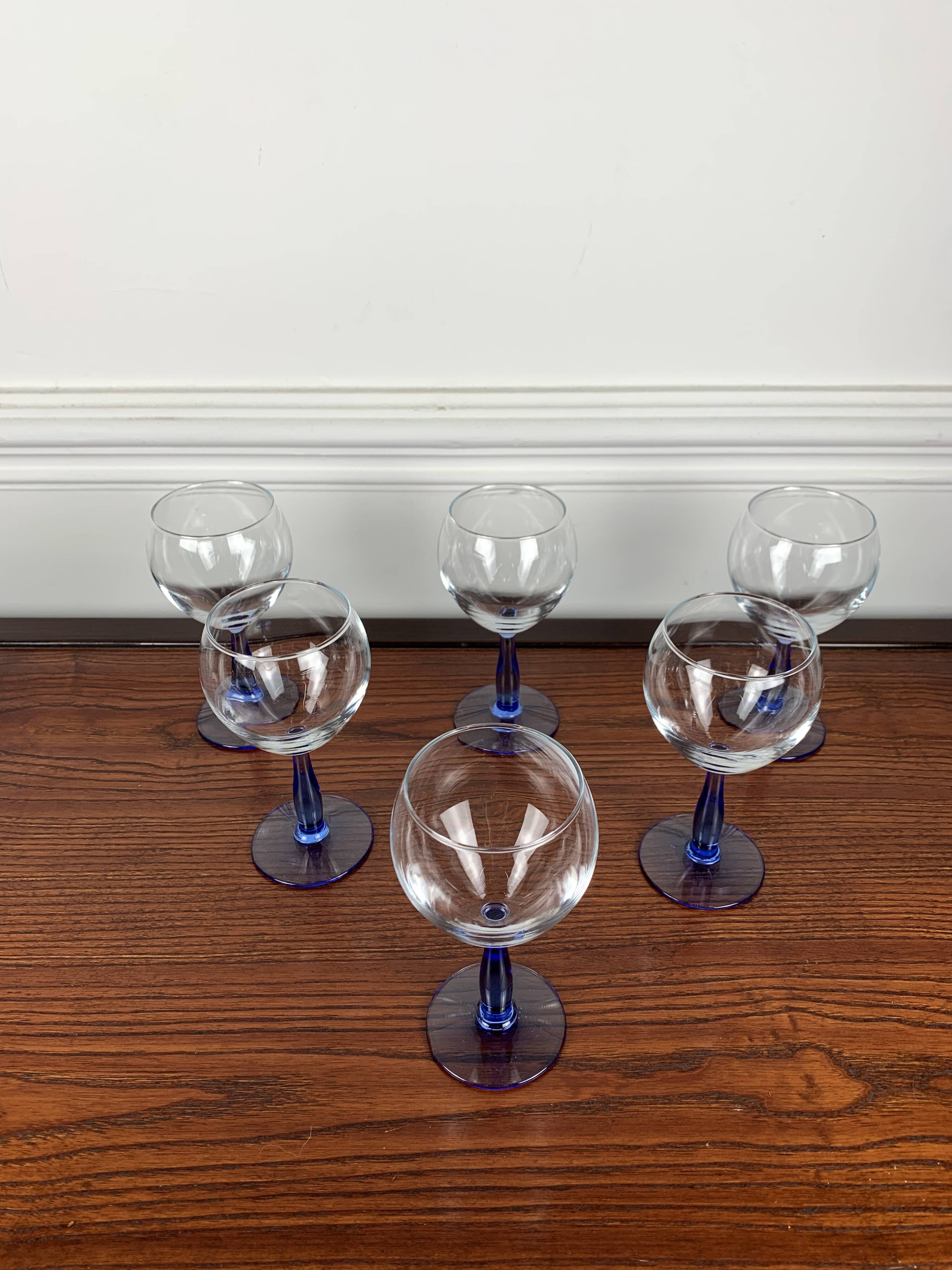 Lot de 6 verre à pied bleu