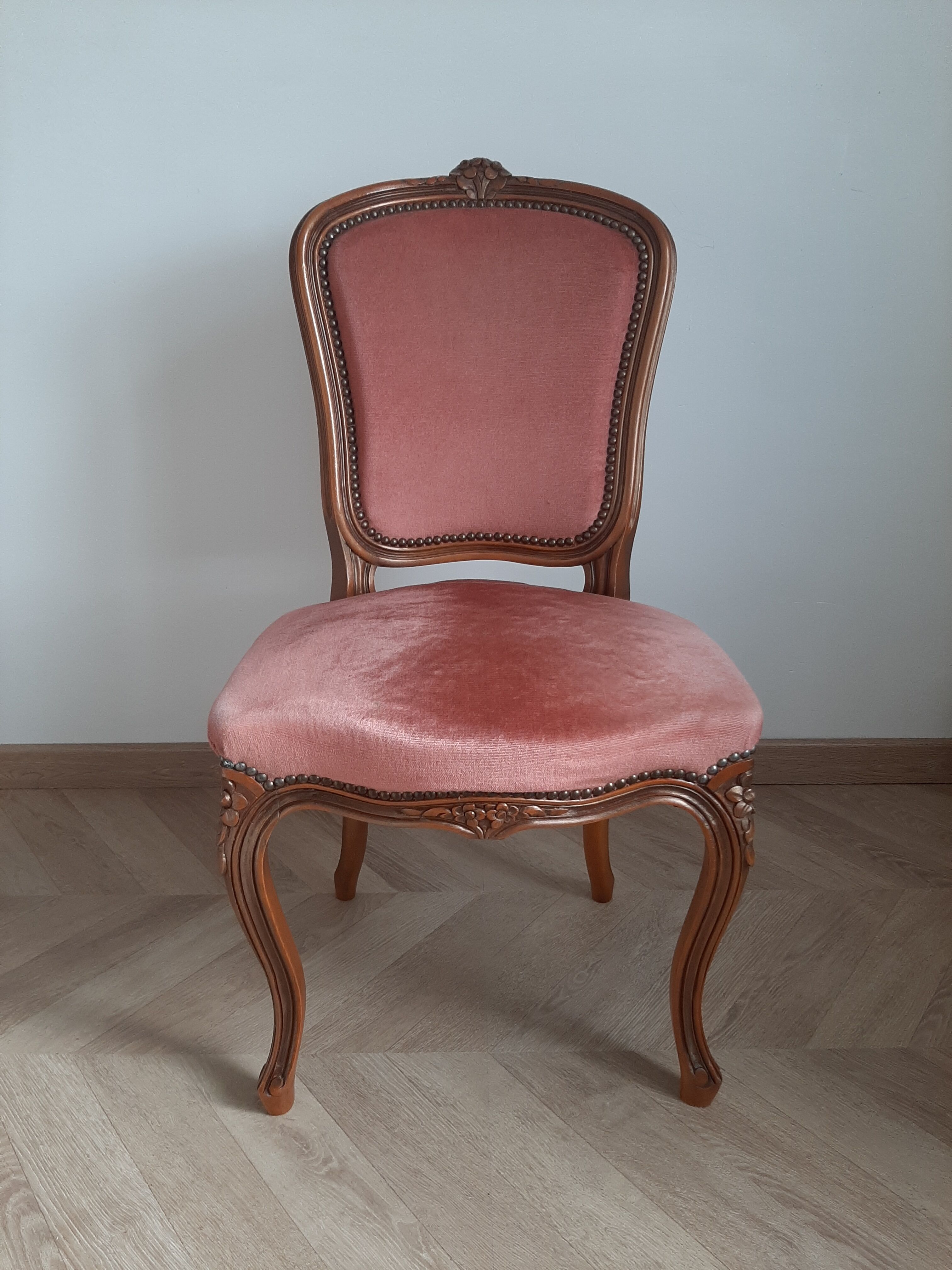 Chaise Louis XV rose