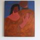 Large minimalist figurative painting couple "near you"