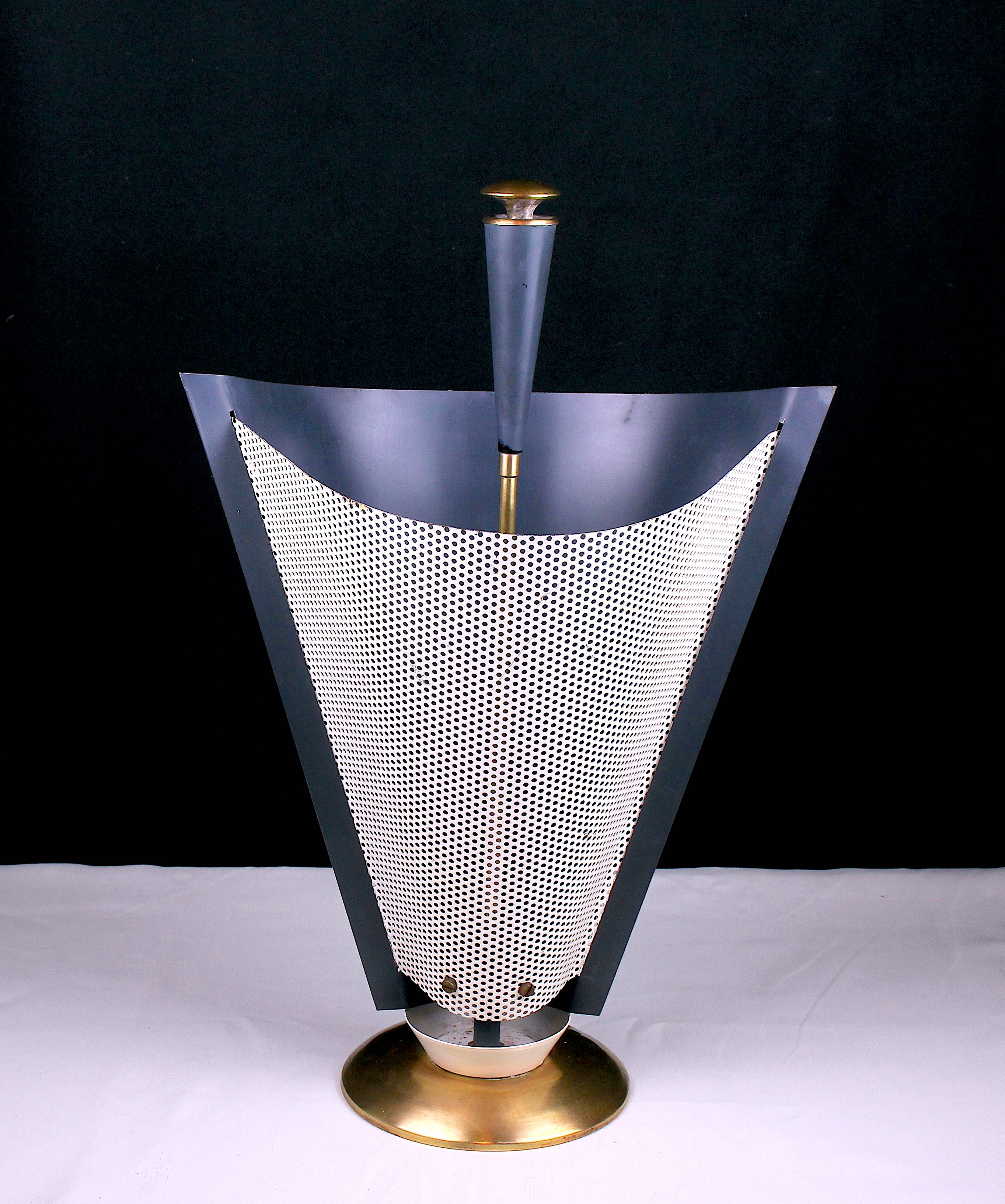 Umbrella holder, brass and pierced metal, France